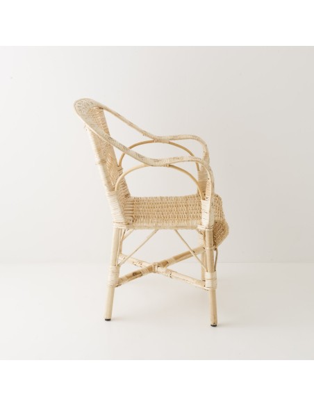 Fauteuil en osier blanc Daddy vue latérale
