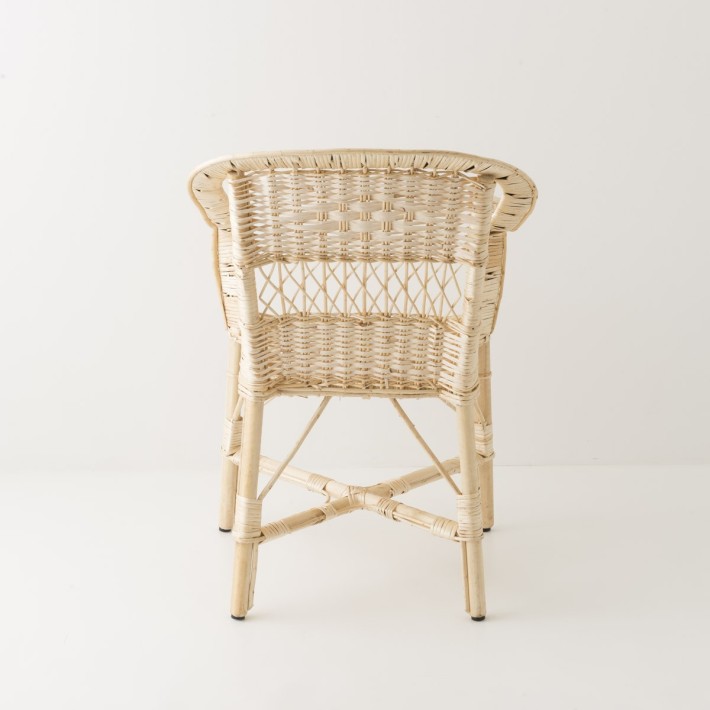 Fauteuil en osier blanc Daddy vue arrière