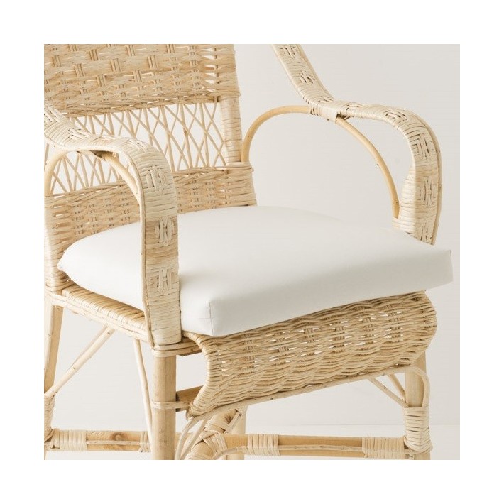Coussin pour fauteuil Daddy en osier blanc