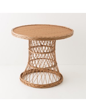 Mélina wicker table with woven top