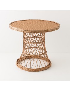 Mélina wicker table with woven top