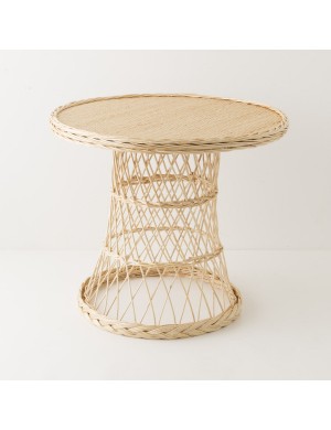 Mélina wicker table with woven top