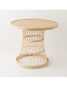 Mélina wicker table with woven top