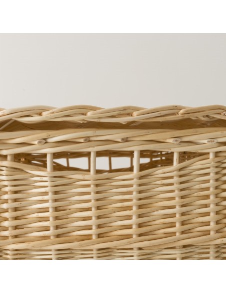 Panier à linge rect MM en osier blanc détail de la prise de main Panier à linge rect MM en osier blanc détail de la prise de main