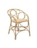 Rattan table armchair Gingko Bulles view from 3/4