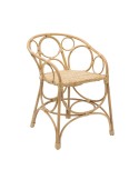 Rattan table armchair Gingko Bulles view from 3/4