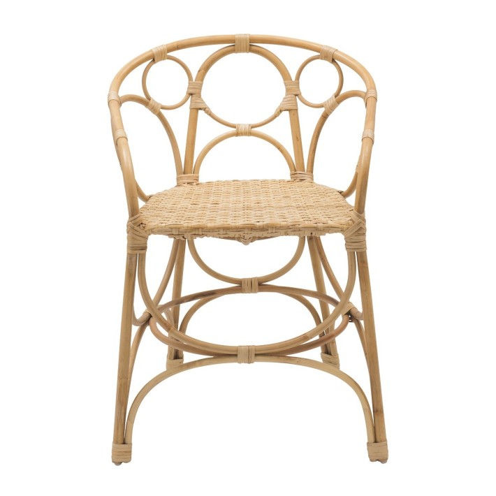 Rattan table armchair Gingko Bulles view from 3/4