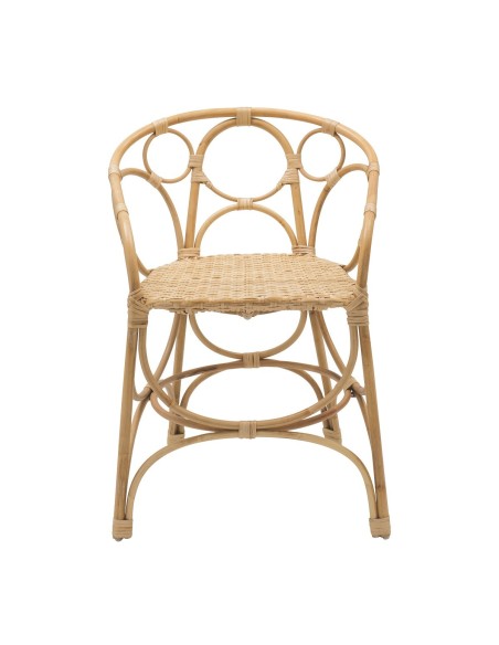 Rattan table armchair Gingko Bulles view from 3/4