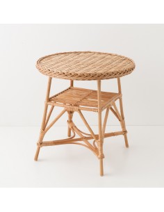 Mélina wicker table with woven top