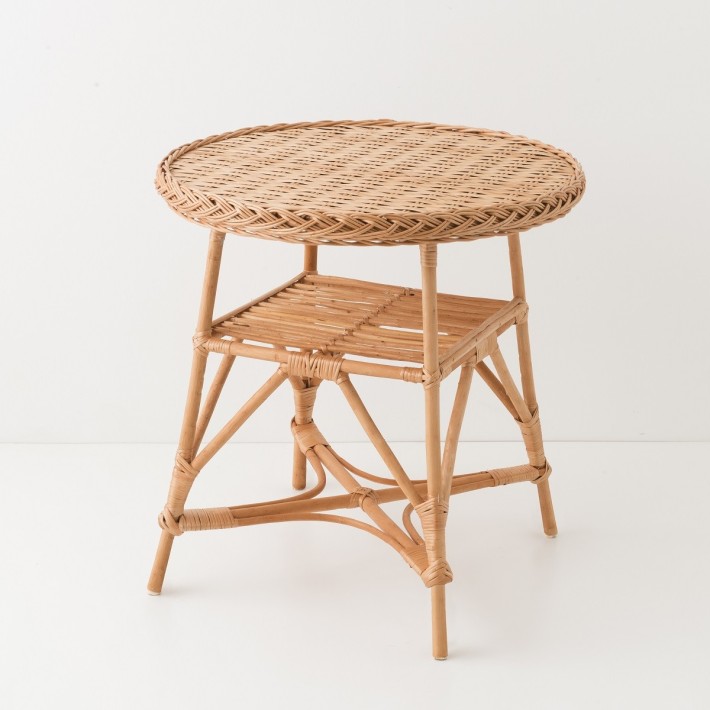 Mélina wicker table with woven top