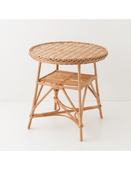 Mélina wicker table with woven top