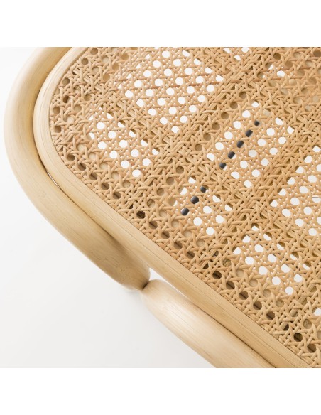 Banc en rotin TRAVERSE détail du cannage de l'assise