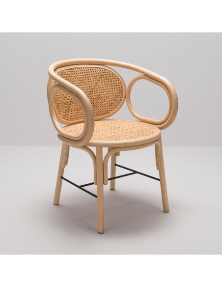 Fauteuil de table en rotin CONTOUR
