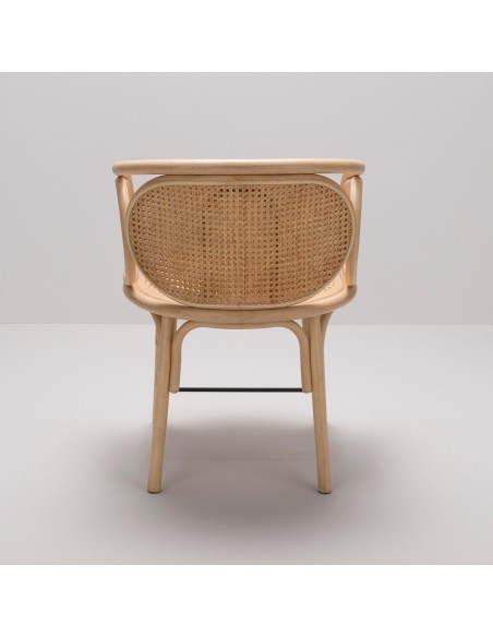 Fauteuil de table en rotin CONTOUR vu de dos