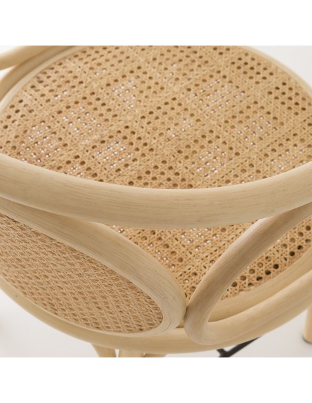 Fauteuil de table en rotin CONTOUR détail du cannage