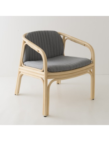 Fauteuil de table en rotin Hublot tissu Mood 1103