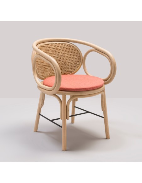 Fauteuil de table CONTOUR coussin tissu corail Capture 4802