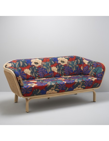 Canapé rotin design BÔA tissu Idris