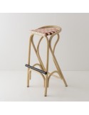Tabouret de bar en rotin VIRAGE rouge brique