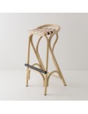 Tabouret de bar en rotin VIRAGE vert + rouge