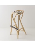 Tabouret de bar en rotin VIRAGE vert + bleu