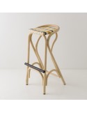 Tabouret de bar en rotin VIRAGE vert + jaune
