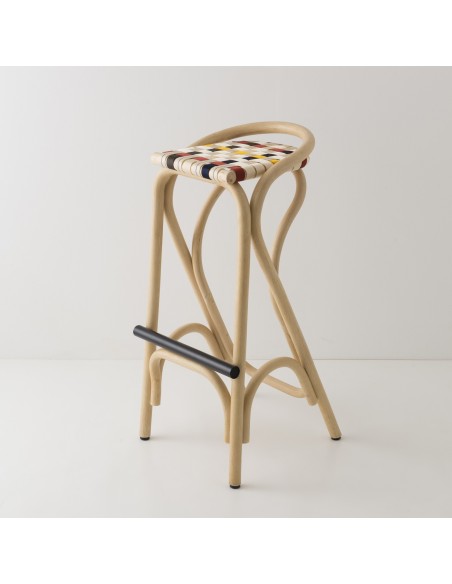 Tabouret de bar en rotin VIRAGE multicolore