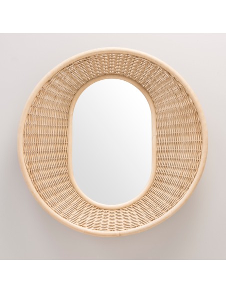 Miroir en rotin ONDE position verticale