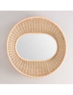 Miroir en rotin ONDE position verticale 2