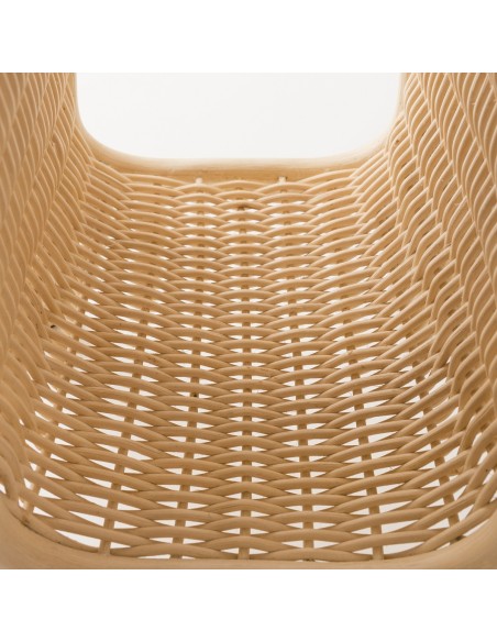 Table basse en rotin pm CORRIDOR détail du panier porte-revue