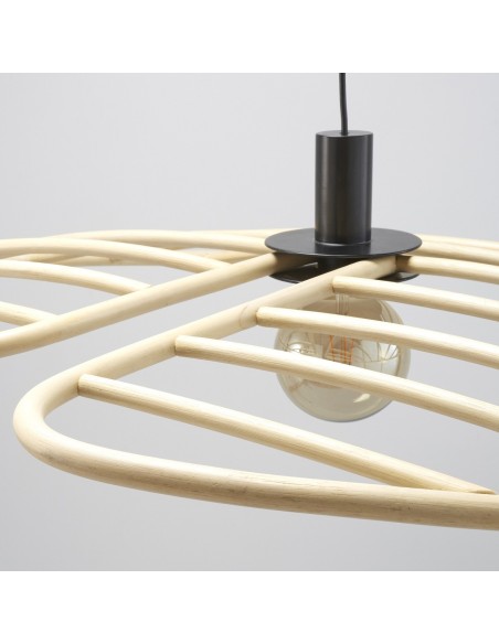 Grande suspension en rotin NYMPHEA détail de la platine electrique