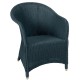 Lloyd Loom armchair Sidonie in bleu paon color