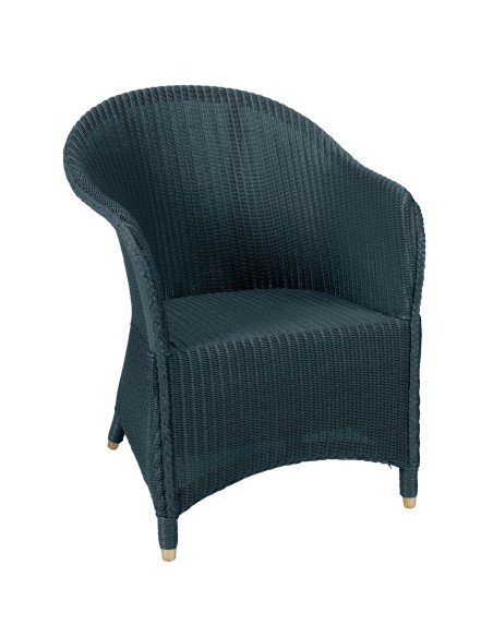 Lloyd Loom armchair Sidonie in bleu paon color Lloyd Loom armchair Sidonie in bleu paon color