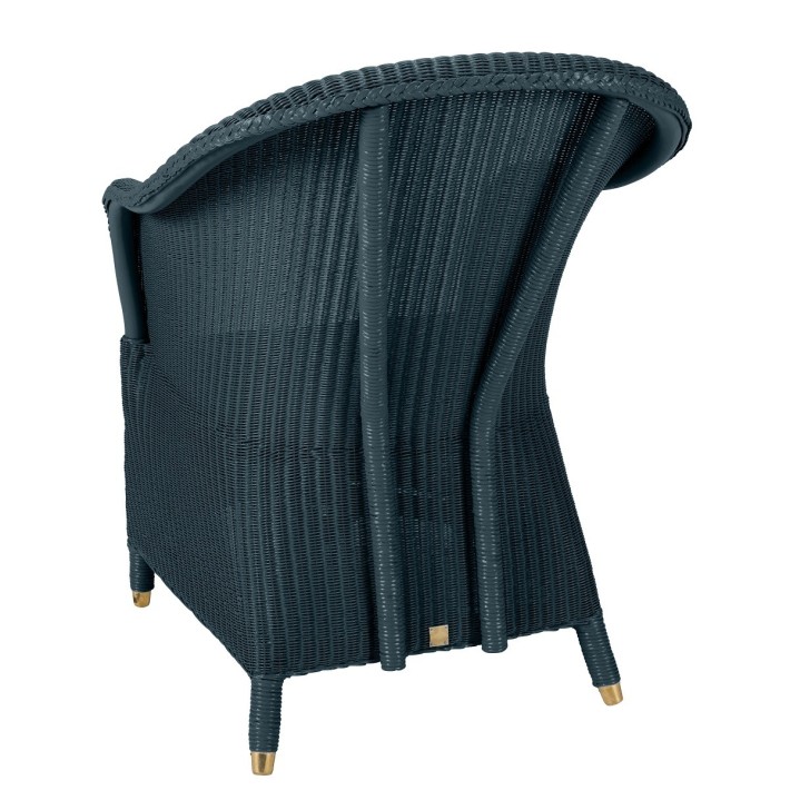 Lloyd Loom armchair Sidonie in bleu paon color