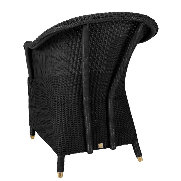 Lloyd Loom armchair Sidonie in Noir color