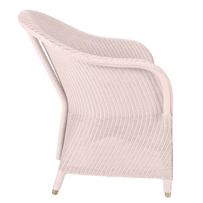 Lloyd Loom armchair Sidonie in Rose Tendre color