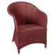 Lloyd Loom armchair Sidonie in Rouge Rubis color