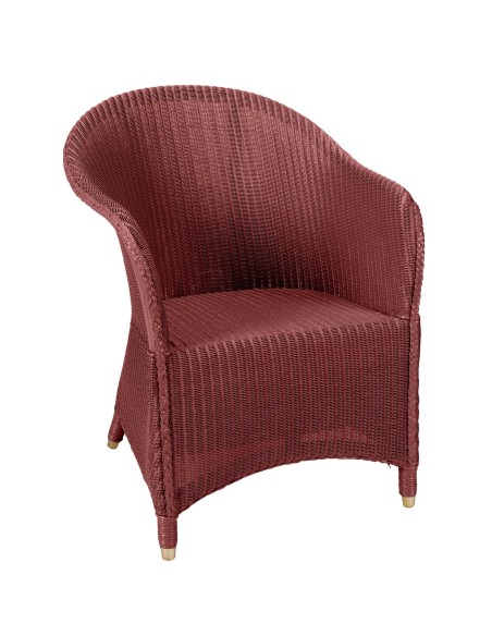 Lloyd Loom armchair Sidonie in Rouge Rubis color