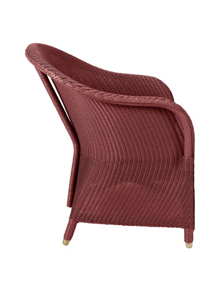 Lloyd Loom armchair Sidonie in Rouge Rubis color
