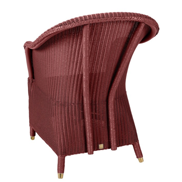 Fauteuil Lloyd Loom Sidonie rouge rubis de chez KOK MAISON