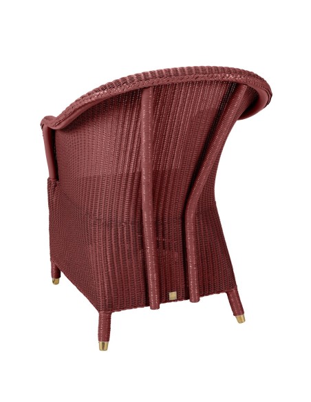 Fauteuil Lloyd Loom Sidonie rouge rubis de chez KOK MAISON