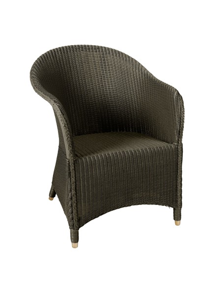 Fauteuil Lloyd Loom Sidonie vert bronze de chez KOK MAISON