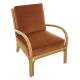 Riviera rattan armchair with orange velvet