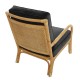 Riviera rattan armchair with brown velvet