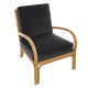 Riviera rattan armchair with brown velvet