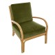 Riviera rattan armchair with green velvet