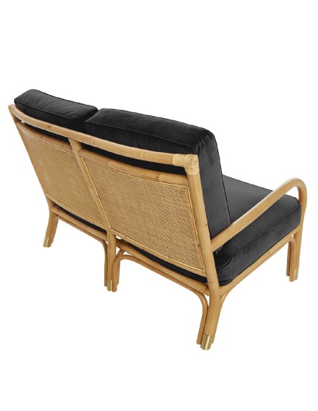 Riviera rattan 2 seater brown velvet