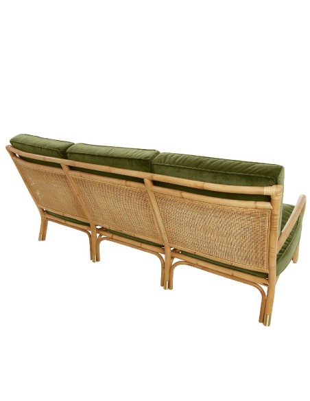 Riviera rattan 3 seater green velvet Riviera rattan 3 seater green velvet