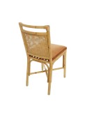 Riviera rattan dining chair orange velvet