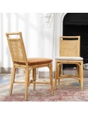 Riviera rattan dining chair orange velvet